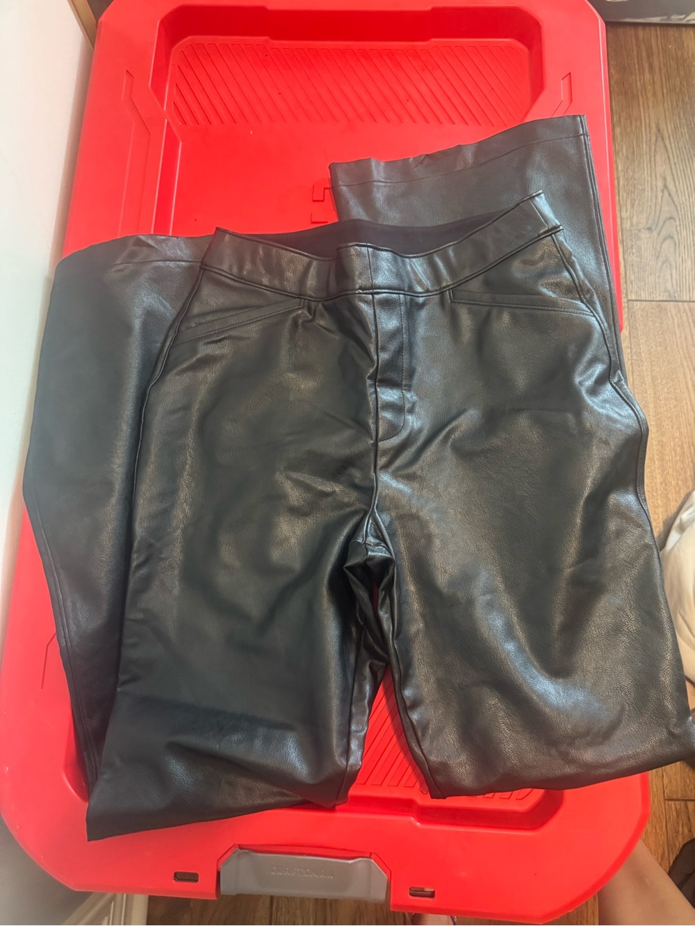 Spanx black Faux Leather flare Pants